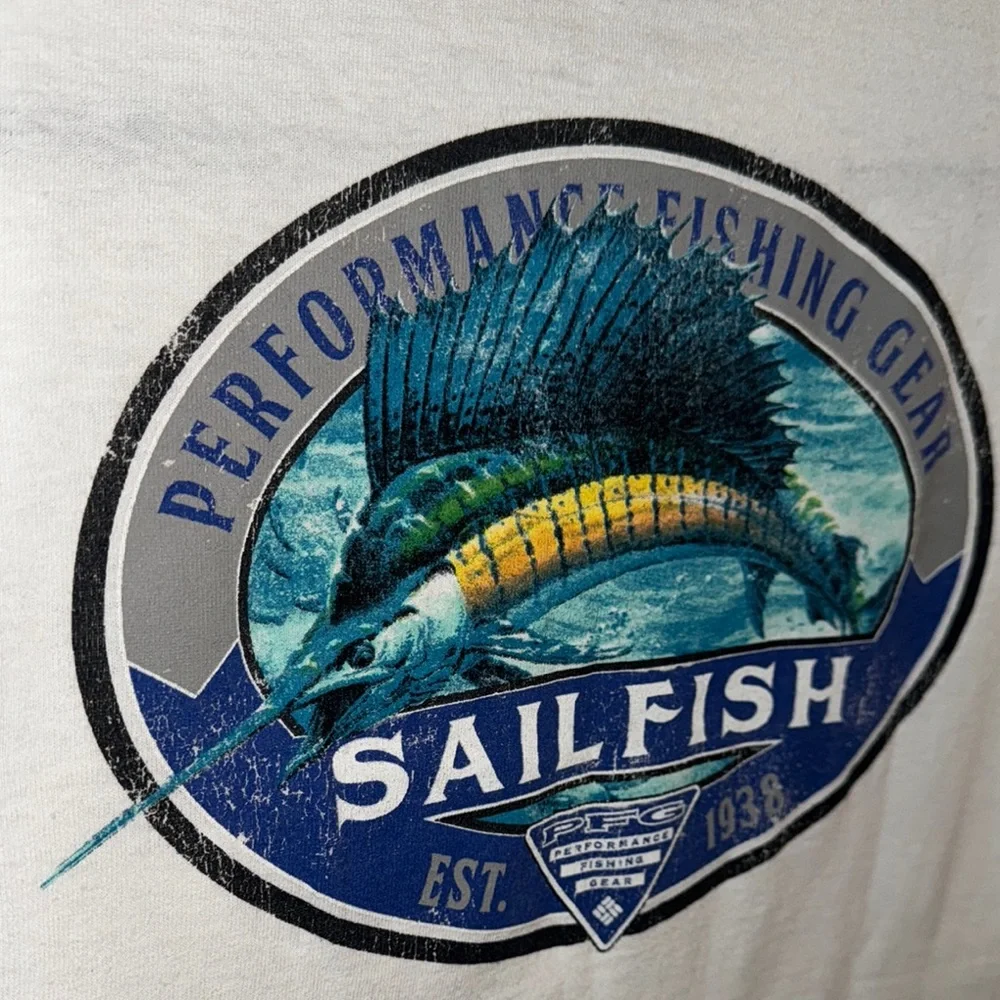 Columbia PFG- NWOT Men’s White Sailfish Graphic T-Shirt Size Small